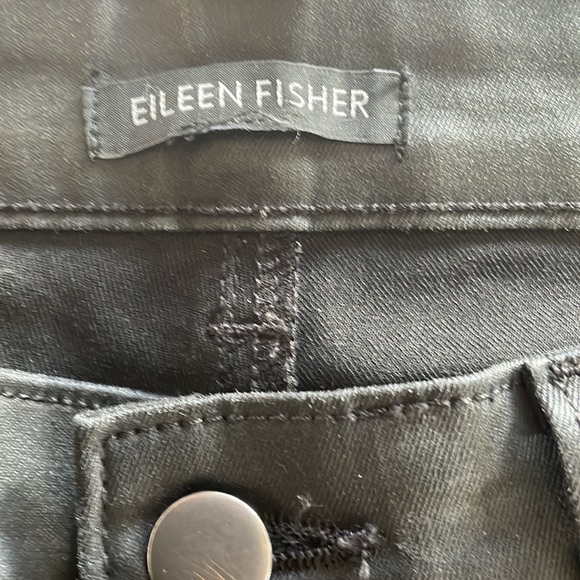 Eileen Fisher Faux Leather Black size M 12 Pant Like Brand New - Picture 8 of 13
